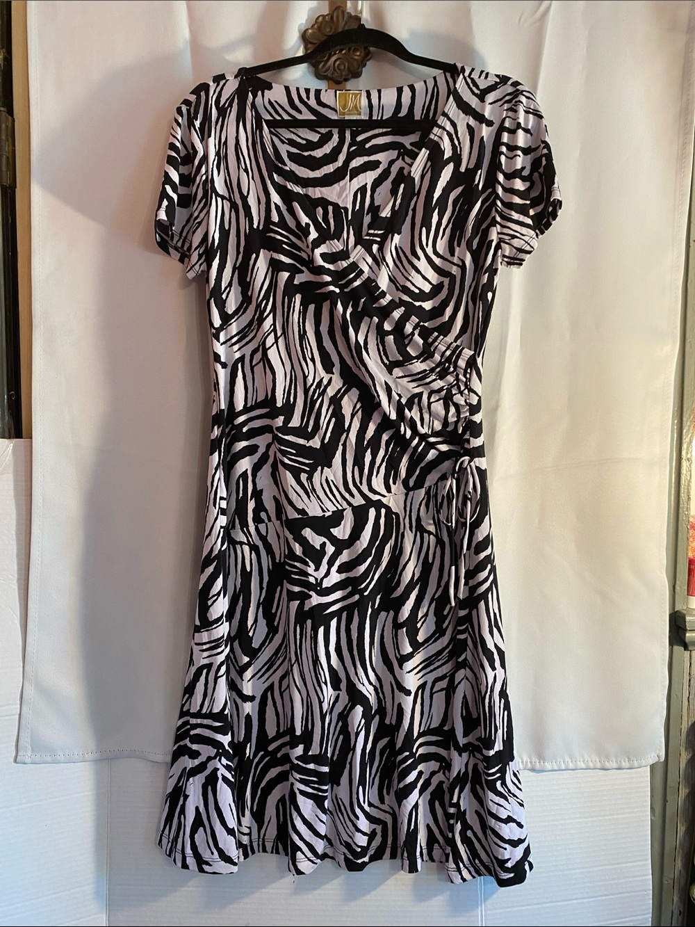 JM Collection Black and White Zebra-Print Mini Dress